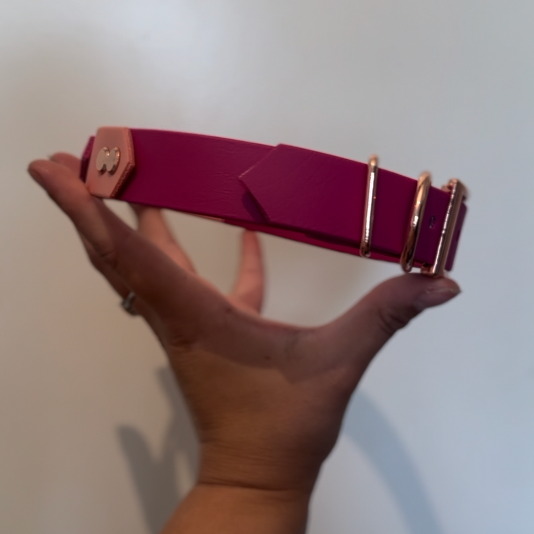 Pink waterproof dog collar