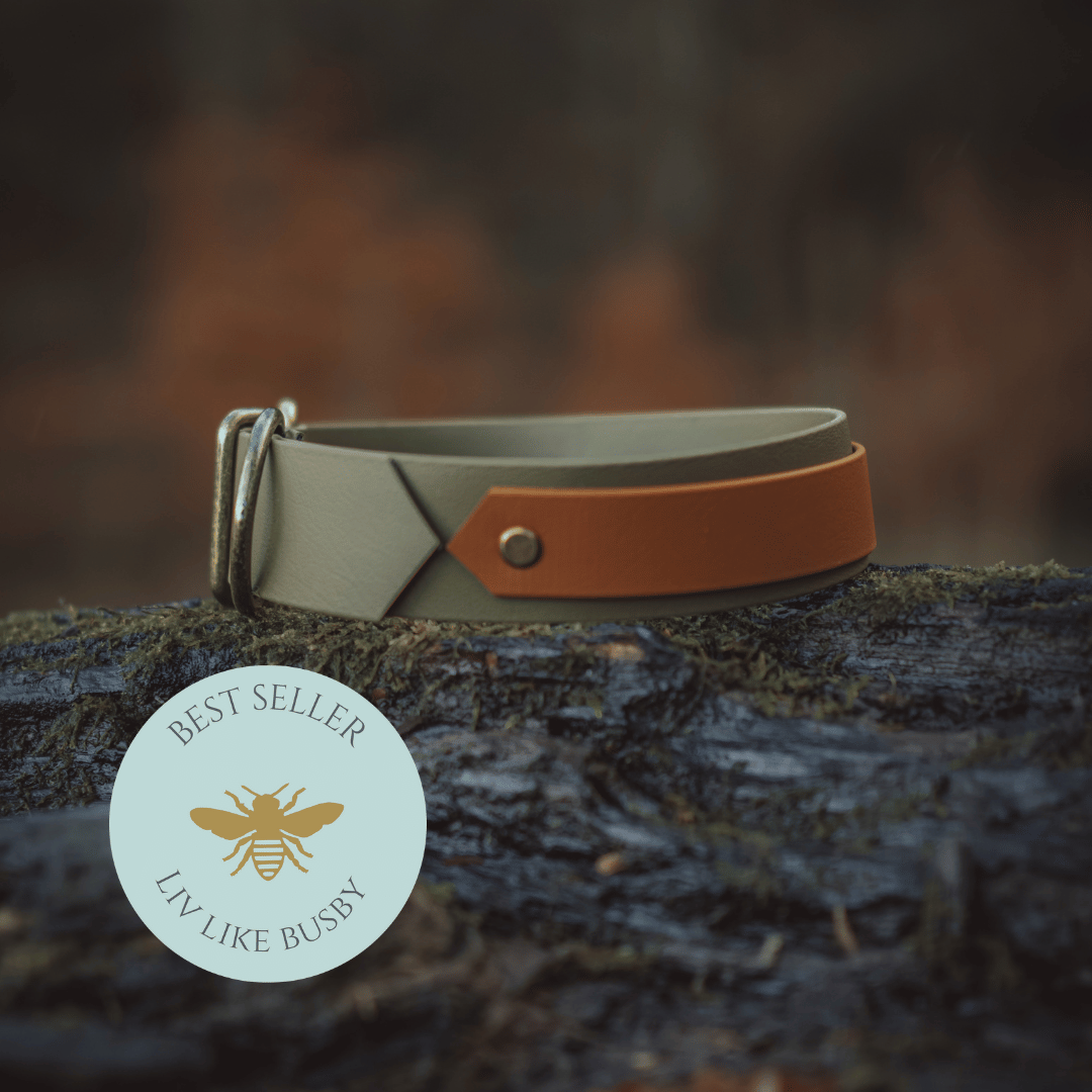 Olive & Tan Biothane Dog Collar
