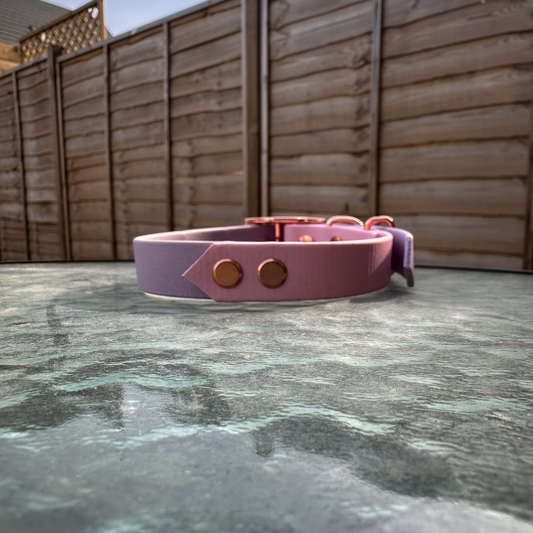 Lilac and Dusty Light Pink Dog Collar