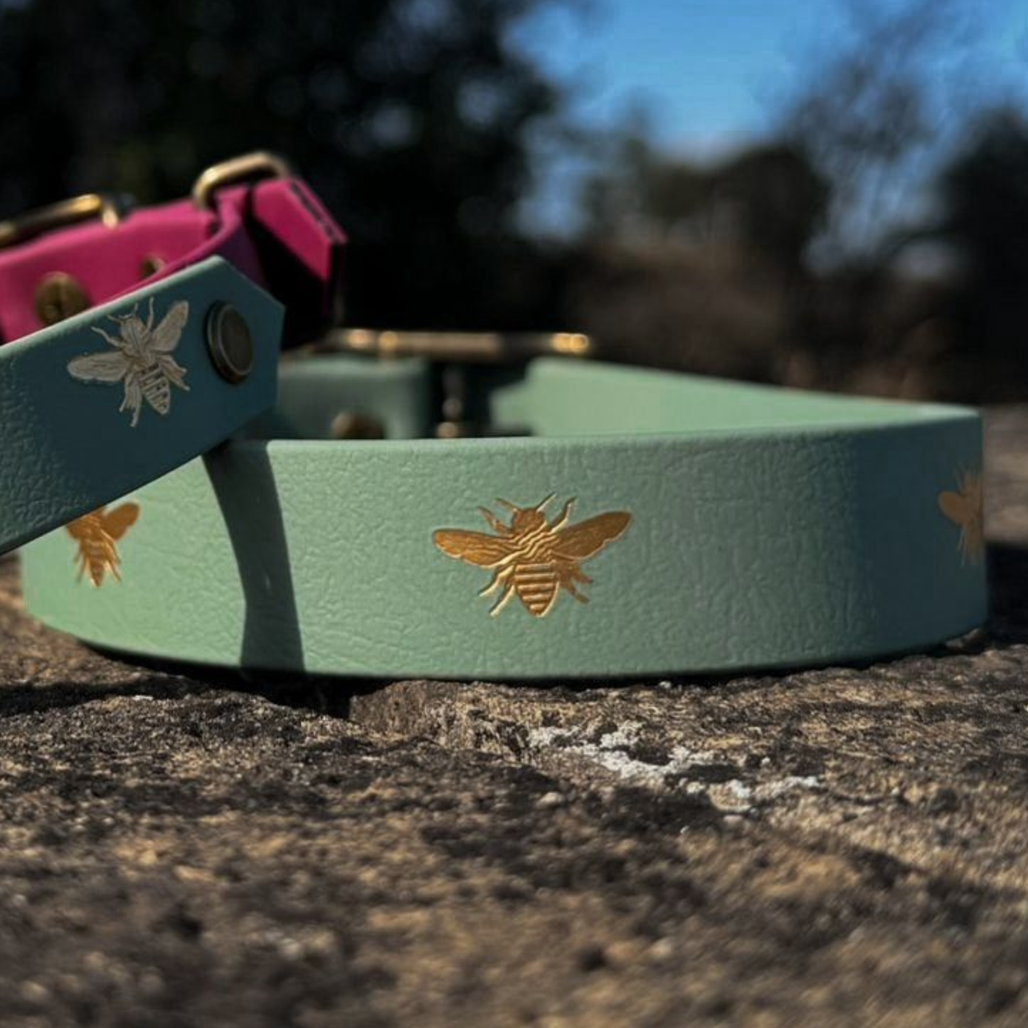 Ready to Ship: Foggy Green Bee Collars