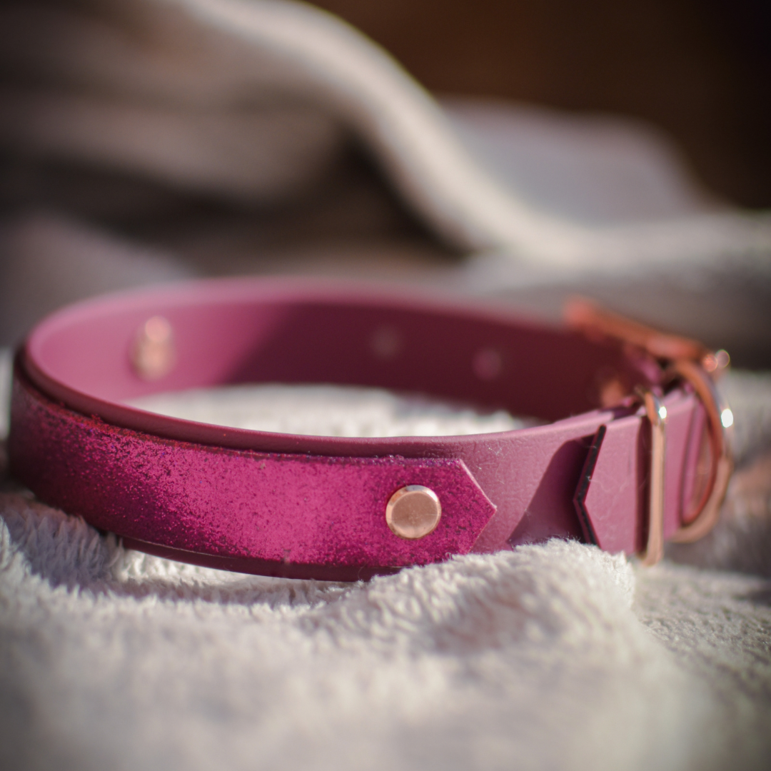 Pink sparkly dog collar hotsell